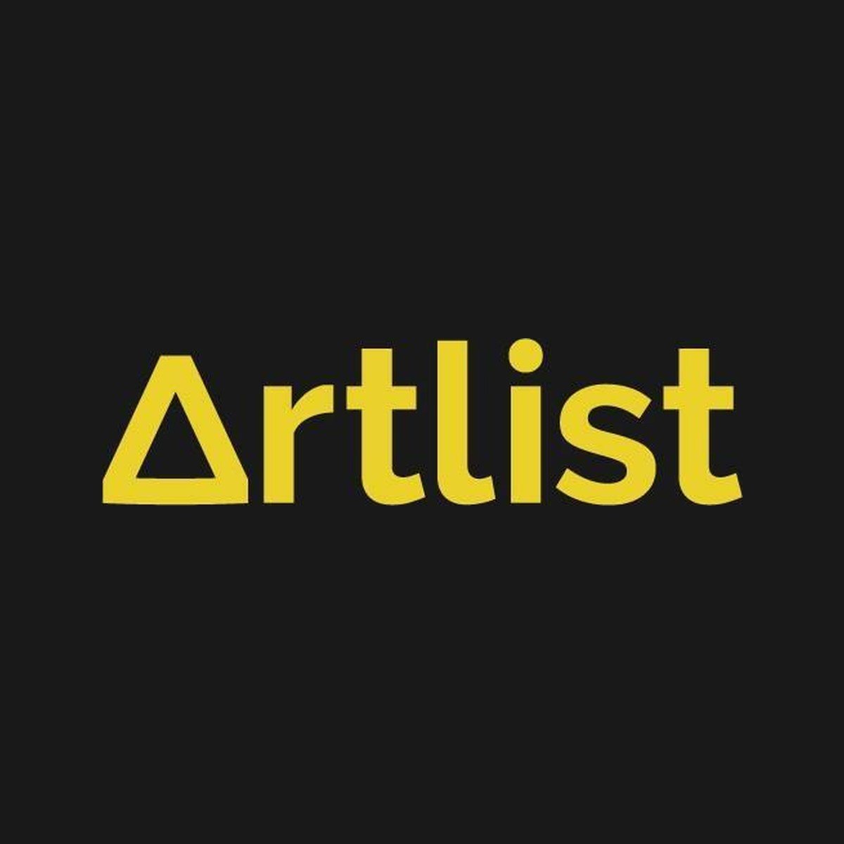 Artlist logo in yellow on a dark background
